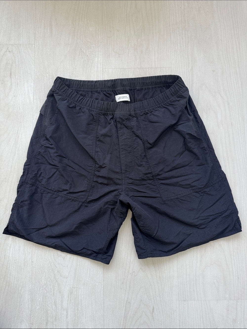 Saturdays New York City Men's Black Performance Elastic-Waist Shorts